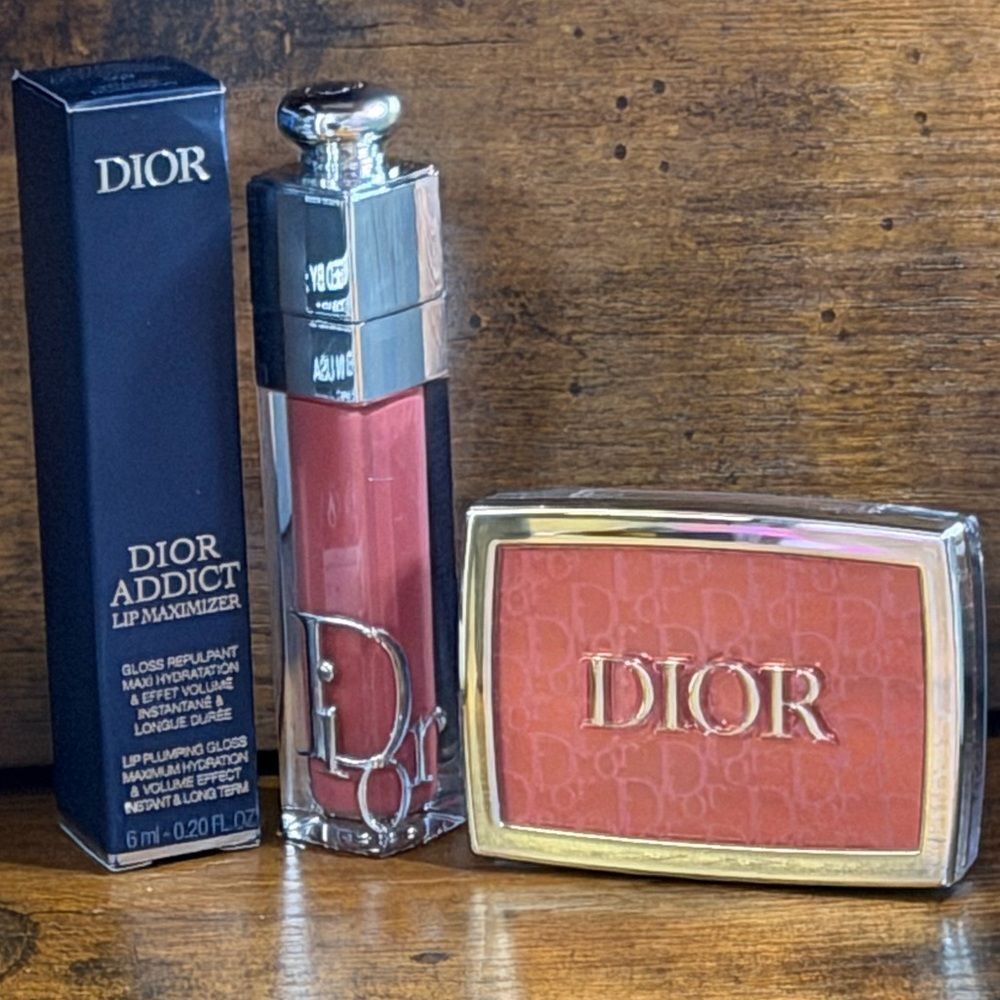 🌹Dior Rosy Glow 012 Rosewood +Dior Addict Lip Maximizer 009 Intense Rosewood-NE - Picture 5 of 14